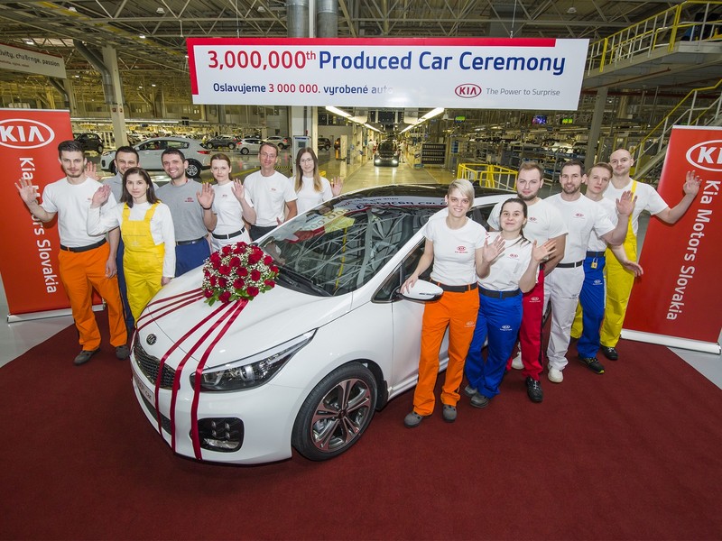 Kia v Žilině vyrobila 3 miliony aut